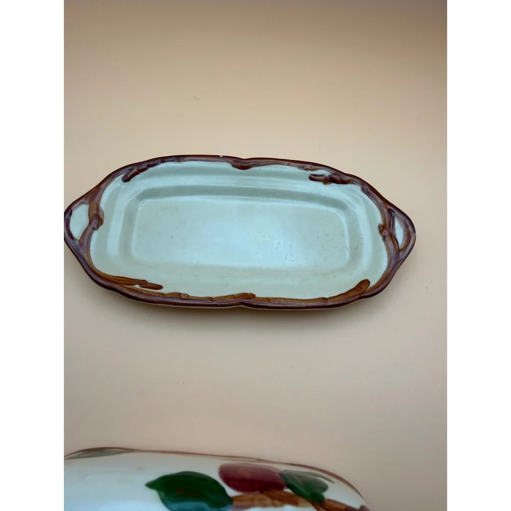 Vintage Franciscan Apple Covered Butter Dish 1/4 Lb Flying F USA 1979-1984